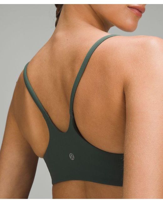 lululemon athletica Green Wunder Train Strappy Racer Bra Light Support, A/b Cup