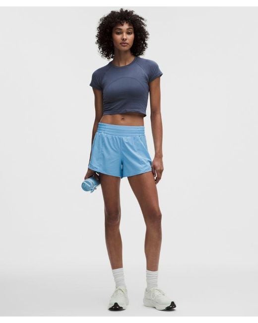 lululemon athletica Blue – Hotty Hot High-Rise Lined Shorts – 4" – – Size 4
