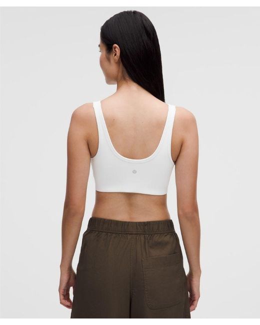 lululemon athletica White – Nulu Ribbed Scoop-Neck Sports Bra Light Support, B/C Cup – – Size Large