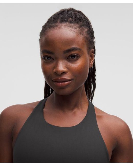lululemon athletica Black – Energy High-Neck Longline Sports Bra Evolve Medium Support, B-D Cups – – Size Large