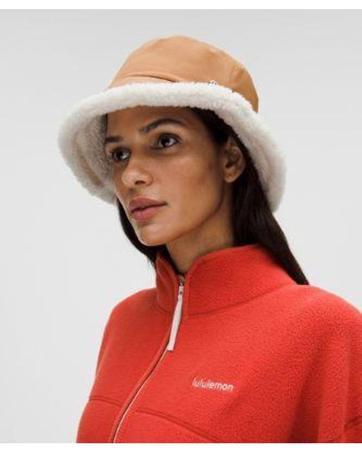 lululemon athletica Brown – Boucle Fleece Reversible Bucket Hat – – Size Large/Xl