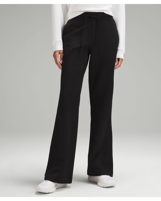 lululemon athletica Textured High-rise Flared Track Pants - 32" - Color Black - Size 0