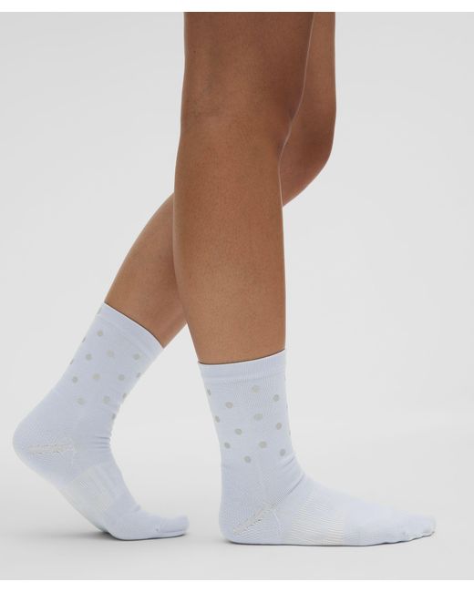 lululemon athletica White Power Stride Crew Socks Dot Reflective