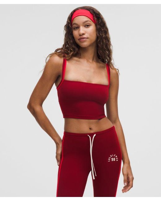 lululemon athletica Red Nulu Cropped Tank Top