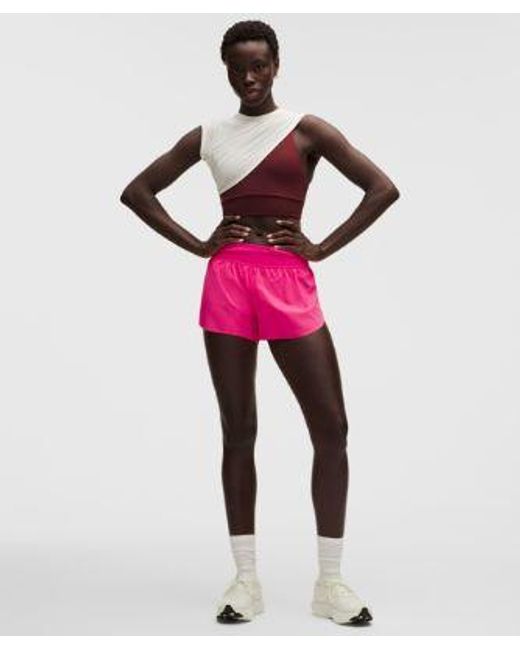 lululemon athletica Red Fast And Free Mid-Rise Split Short 3"