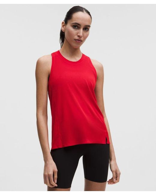 lululemon athletica Red – Fast And Free Singlet Perforated Stripe – /Neon –