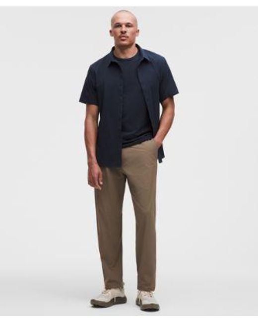 lululemon athletica Blue Airing Easy Short-Sleeve Shirt for men