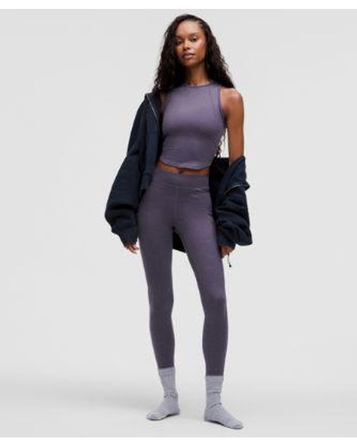 lululemon athletica Purple Softy Suedey Crewneck Cropped Tank Top