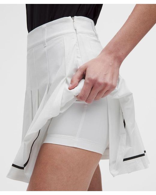 lululemon athletica White – Box-Pleat High-Rise A-Line Golf Skirt – – Size 28