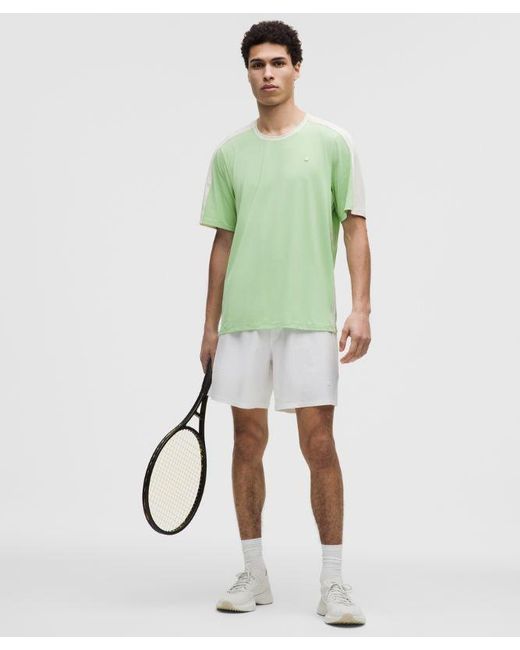 lululemon athletica Green – Uv-Protective Mesh Panelled Tennis Shirt – /Pastel – Size Large for men