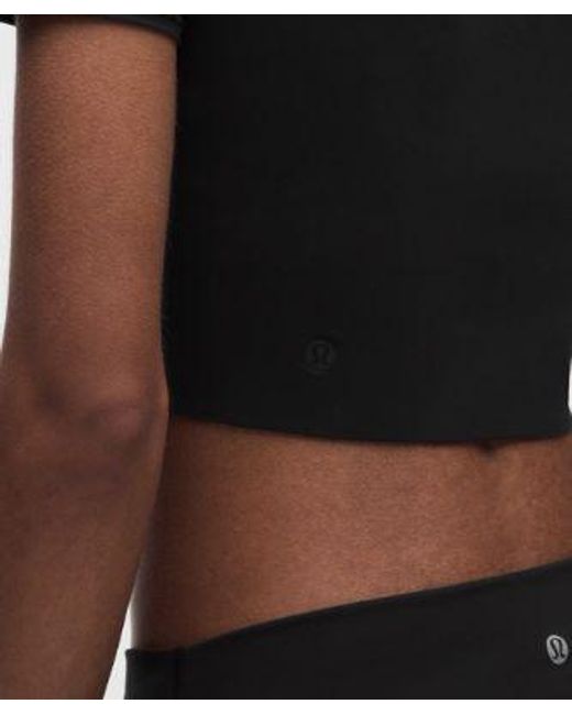 lululemon athletica Black Wundermost Ultra-Soft Nulu Crewneck Cropped T-Shirt