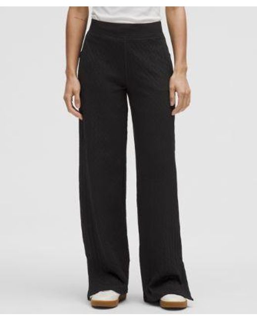 lululemon athletica Black Engineered Warmth Cable-Knit Pant