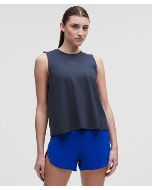 lululemon athletica Blue Pace Crush Cross-Back Graphic Tank Top