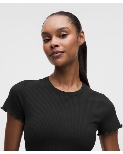 lululemon athletica Black Align Lettuce-Hem Baby Tee