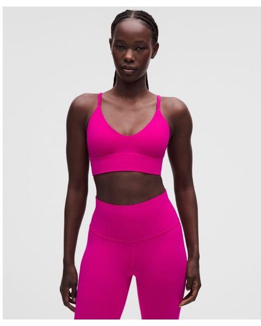 lululemon athletica Pink Focuser Scoop-Neck Bra Nulu