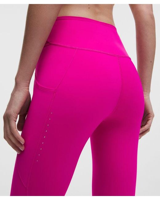 lululemon athletica Pink – Fast And Free High-Rise Tight Leggings 5 Pocket – 25" – – Size 14