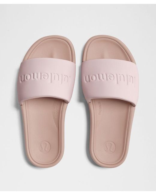 lululemon athletica Pink – Restfeel Slides Graphic – – Size 14