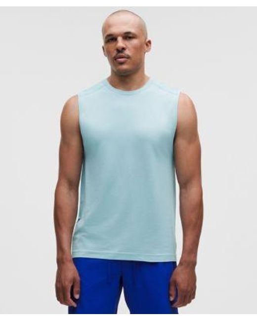 lululemon athletica Blue Metal Vent Tech Sleeveless Shirt for men