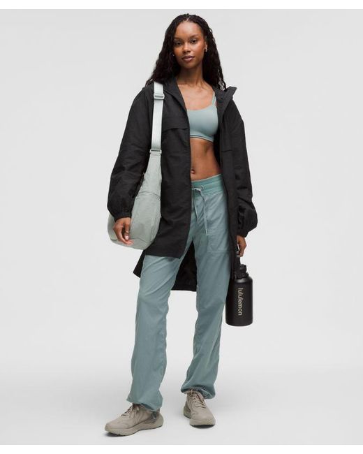 lululemon athletica Black Lightweight Mid-Length Hooded Coat