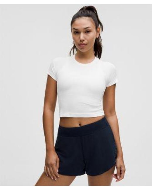 lululemon athletica White – Swiftly Tech Cropped Short-Sleeve Shirt 2.4 – – Size 4