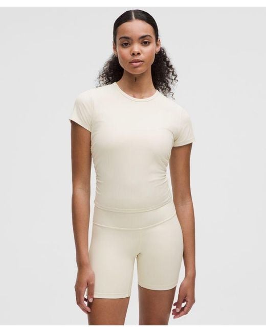 lululemon athletica White – All It Takes Ribbed Nulu T-Shirt – – Size 16