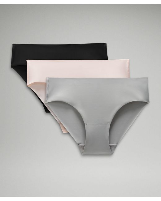 lululemon athletica Gray Invisiwear Mid-rise Bikini Underwear 3 Pack