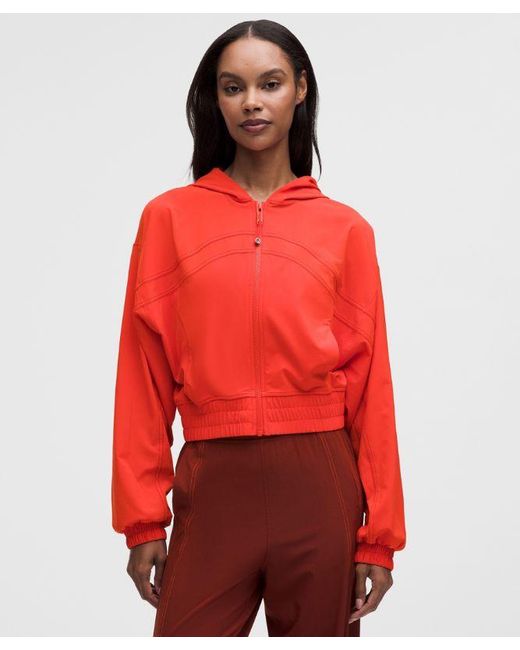 lululemon athletica Red – Define Hooded Track Jacket Swift – – Size 8