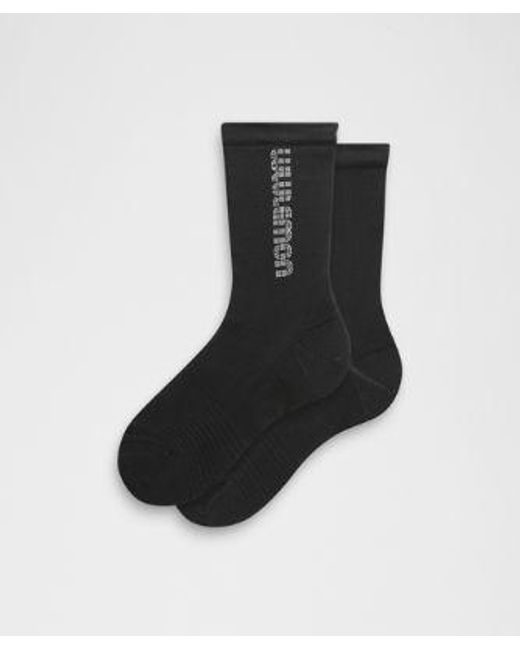 lululemon athletica Black – Power Stride Crew Socks Run Graphic – – Size Small