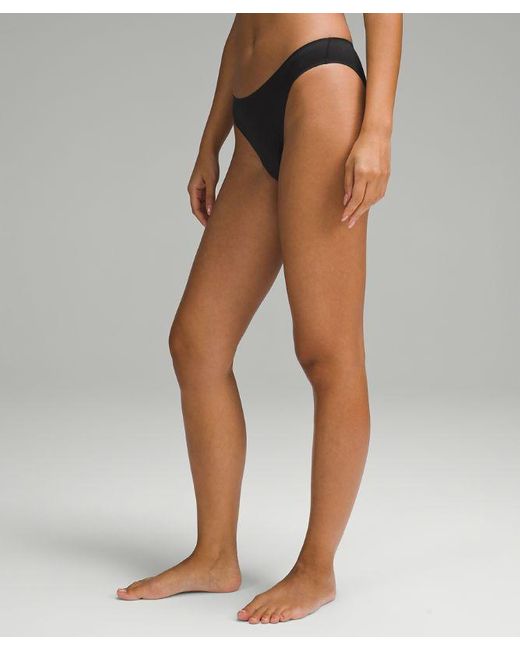 lululemon athletica Black – Wundermost Ultra-Soft Nulu Mid-Rise Bikini Underwear – –