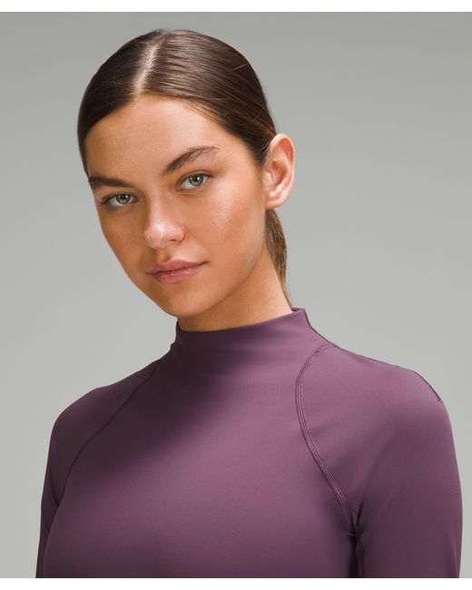 lululemon athletica Purple Nulux High-neck Cropped Track Long-sleeve Shirt