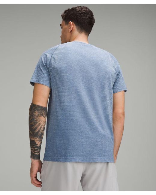 lululemon athletica Blue – Metal Vent Tech Short-Sleeve Shirt Logo – – for men