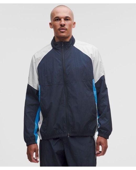 lululemon athletica Blue – Nylon Oversized Track Jacket – – Size Large for men
