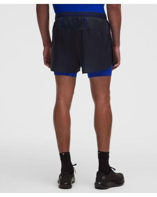 lululemon athletica Blue – Ultralight Lined Running Shorts – 4" – – Size Large for men