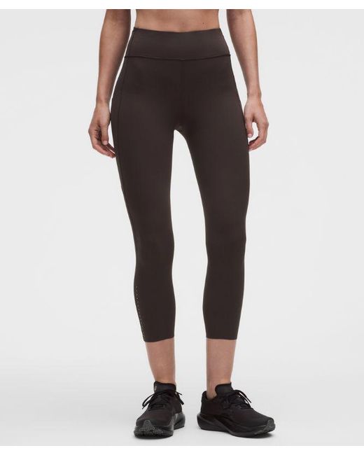 lululemon athletica Black Fast And Free 6-Pocket High-Rise Crop 23"
