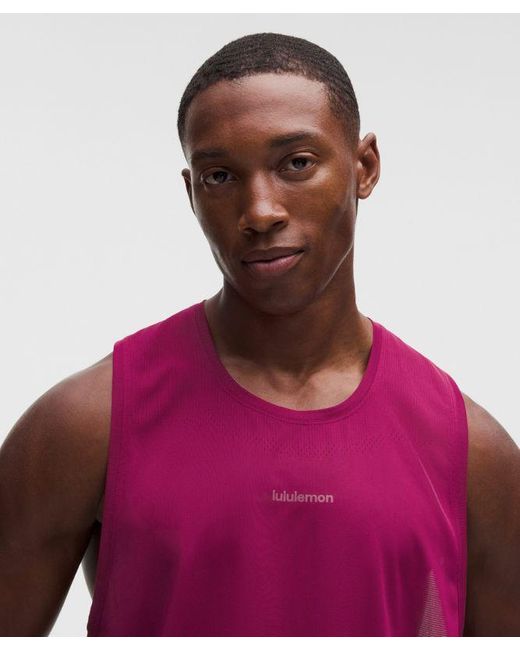 lululemon athletica Purple Fast And Free Singlet for men