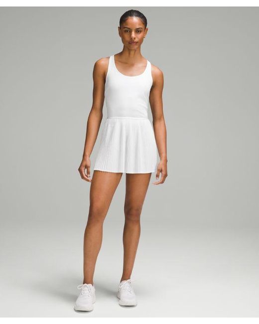 lululemon athletica White Scoop-neck Pleated Linerless Tennis Dress
