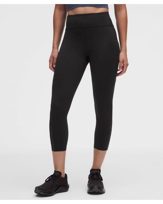 lululemon athletica Blue Fast And Free 6-Pocket High-Rise Crop 23"