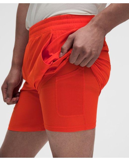 lululemon athletica Red – Pace Breaker Lined Shorts – 7" – – Size Large for men