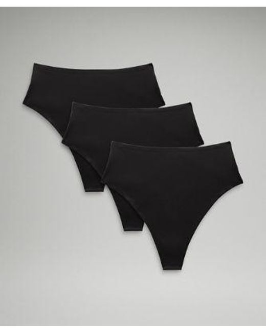 lululemon athletica Black Wundermost Ultra-soft Nulu High-waist Thong Underwear 3 Pack