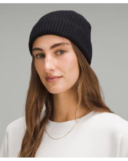 lululemon athletica Black Close-Fit Wool-Blend Ribbed Knit Beanie