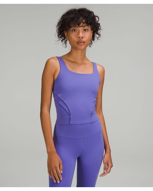 lululemon athletica Nulu And Mesh-back Shelf-bra Yoga Tank Top in Purple |  Lyst