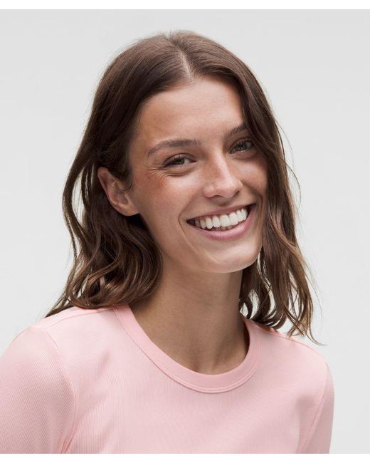 lululemon athletica Pink – Little Ribbed Long-Sleeve Tee – – Size Large