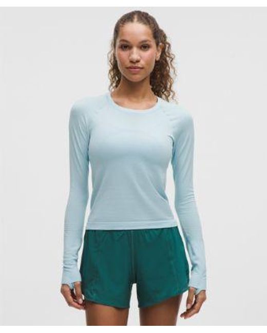 lululemon athletica Blue – Swiftly Tech Long-Sleeve Shirt 2.0 Waist Length – – Size 18