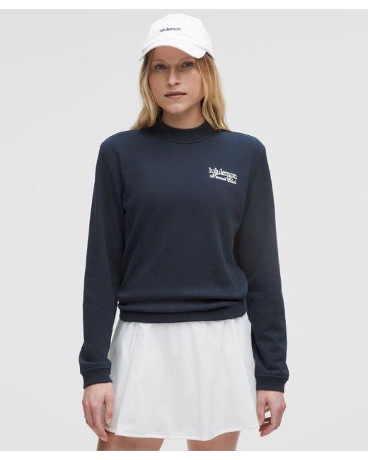 lululemon athletica Blue Cotton French Terry Crewneck Pullover