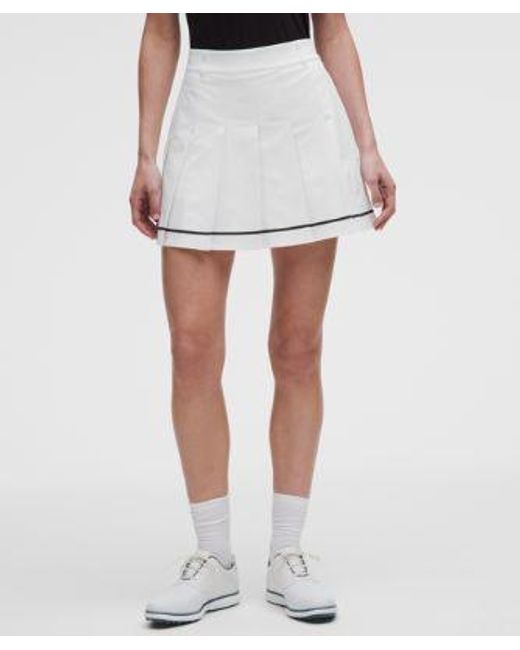 lululemon athletica White – Box-Pleat High-Rise A-Line Golf Skirt – – Size 28