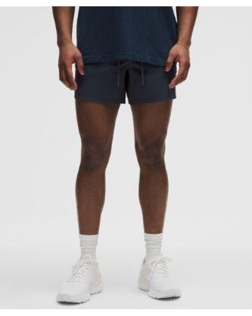 lululemon athletica Blue License To Train Linerless Short 5" for men