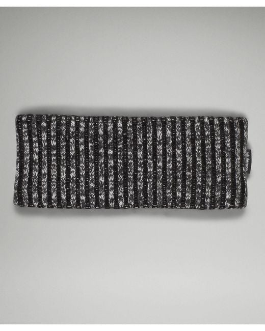 lululemon athletica Metallic Textured Fleece-lined Knit Ear Warmer - Color Black/grey/white