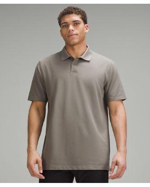 lululemon athletica Gray – 'Classic-Fit Pique Short-Sleeve Polo Shirt – – for men