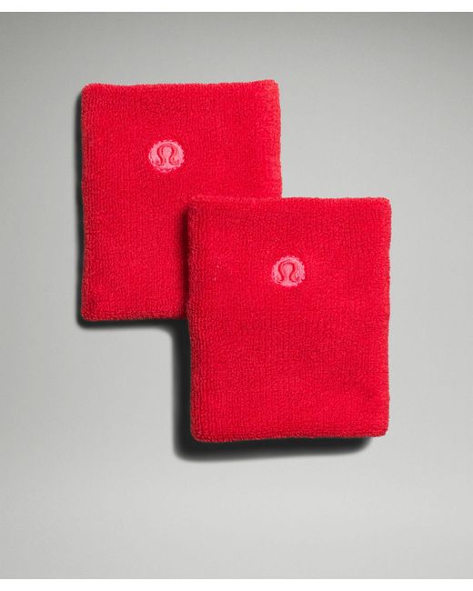 lululemon athletica Red Cotton Terry Wristband 2 Pack