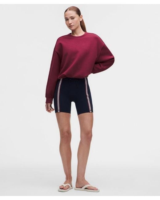 lululemon athletica Red – Groove High-Rise Shorts Stripe Trim – 6" – Color Burgundy/ – Size 4
